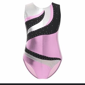 NWT Pink and Black Swirl Gymnastics Leotard